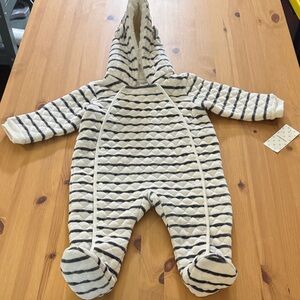 Nordstrom Striped Black and White Kids Footie